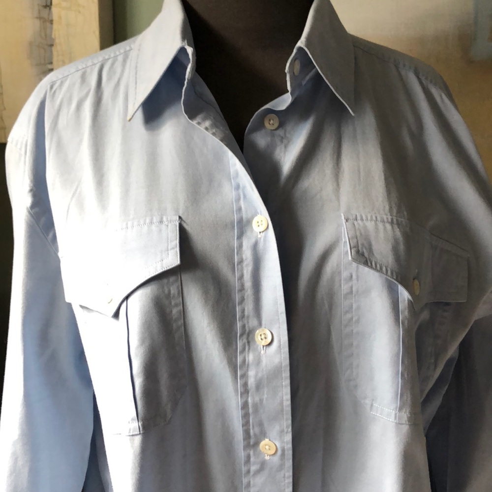 Escada Sport 100% Cotton Button Down Blue Shirt